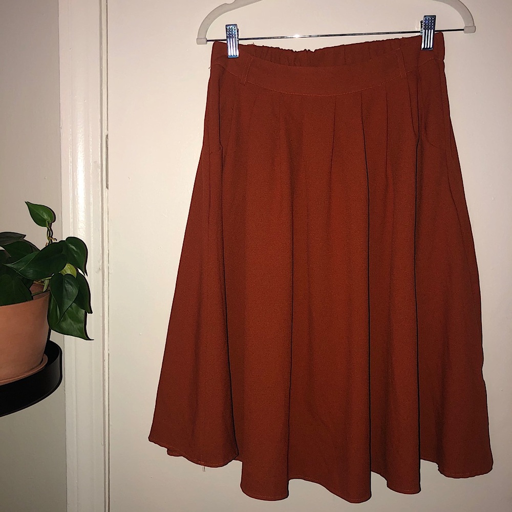 Burnt orange maxi skirt